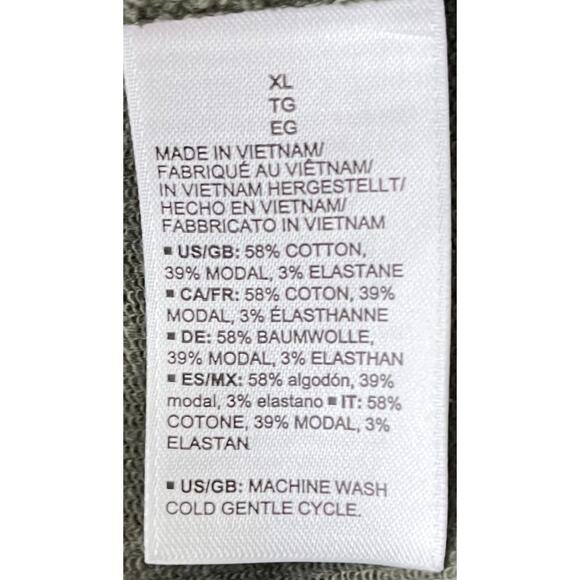 DAILY RITUAL LONG SLEEVE PULL-OVER V-NECK SWEATSHIRT, MENS, XL.ARMY GREEN - Picture 11 of 12